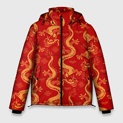 Куртка зимняя мужская Желтый - дракон, цвет: 3D-светло-серый