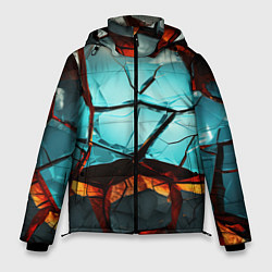 Куртка зимняя мужская Абстрактные камни разломленные, цвет: 3D-светло-серый