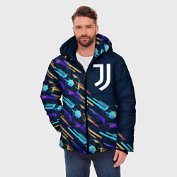 Куртка зимняя мужская Juventus градиентные мячи, цвет: 3D-черный — фото 2