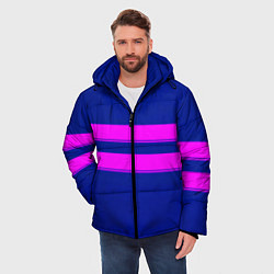 Куртка зимняя мужская Фриск frisk Undertale полосы, цвет: 3D-красный — фото 2