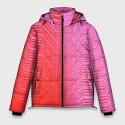 Куртка зимняя мужская Красные градиентные линии, цвет: 3D-черный
