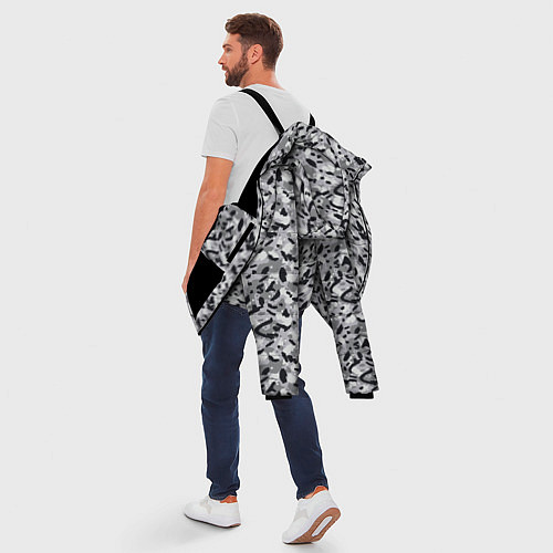 Мужская зимняя куртка Пикселированный городской серый камуфляж / 3D-Черный – фото 5