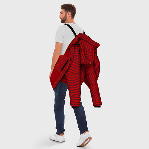 Мужская зимняя куртка Barcelona отпечатки / 3D-Красный – фото 5