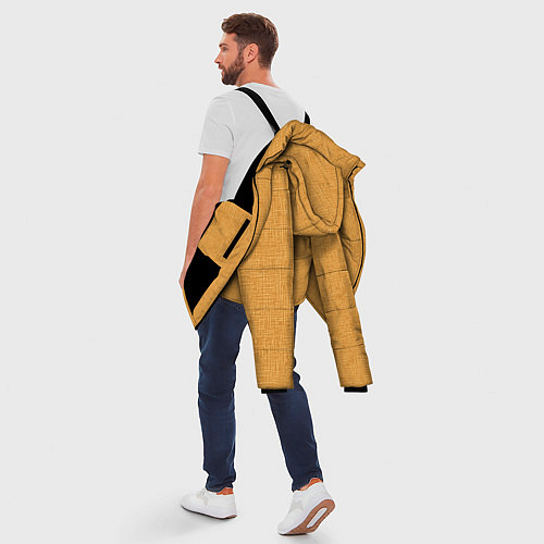 Мужская зимняя куртка Текстура однотонная тёмно-жёлтый золотой / 3D-Черный – фото 5