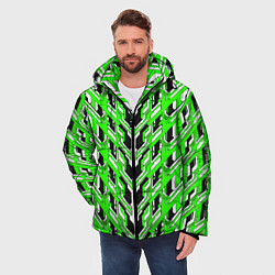 Куртка зимняя мужская Зелёная техно броня, цвет: 3D-красный — фото 2