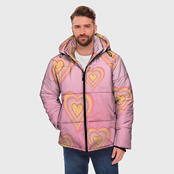 Куртка зимняя мужская Сердца градиент, цвет: 3D-светло-серый — фото 2