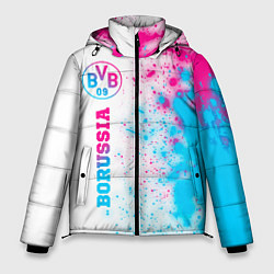 Куртка зимняя мужская Borussia neon gradient style по-вертикали, цвет: 3D-черный