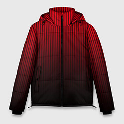 Куртка зимняя мужская Красно-чёрный градиент в полоску, цвет: 3D-красный