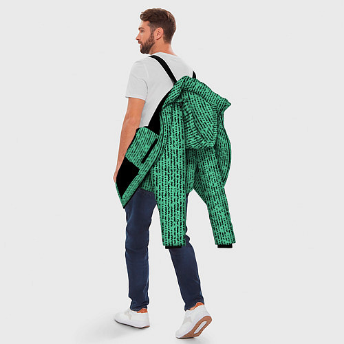 Мужская зимняя куртка Мозаика нефритовый зелёный / 3D-Черный – фото 5