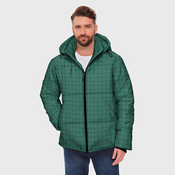 Куртка зимняя мужская Патиново-зелёный в клетку, цвет: 3D-черный — фото 2