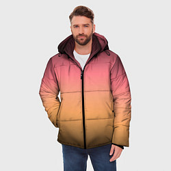 Куртка зимняя мужская Градиент затемнённый розово-жёлтый, цвет: 3D-черный — фото 2