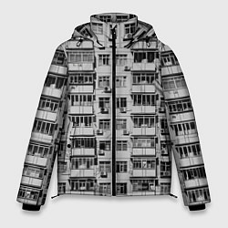 Куртка зимняя мужская Панелька в черно-белых тонах, цвет: 3D-светло-серый
