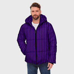 Куртка зимняя мужская Яркий фиолетовый в полоску, цвет: 3D-светло-серый — фото 2