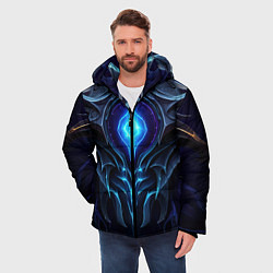 Куртка зимняя мужская Магическая синяя абстракция, цвет: 3D-красный — фото 2