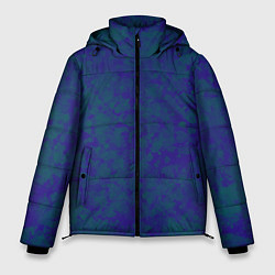 Куртка зимняя мужская Камуфляж синий с зелеными пятнами, цвет: 3D-черный
