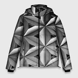 Куртка зимняя мужская Черно белый узор, цвет: 3D-светло-серый