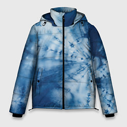Куртка зимняя мужская Синяя абстракция паутина, цвет: 3D-светло-серый