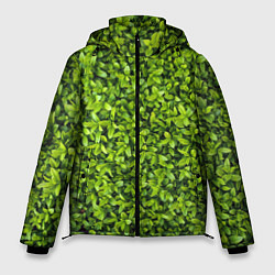 Куртка зимняя мужская Зелёная трава листья, цвет: 3D-красный