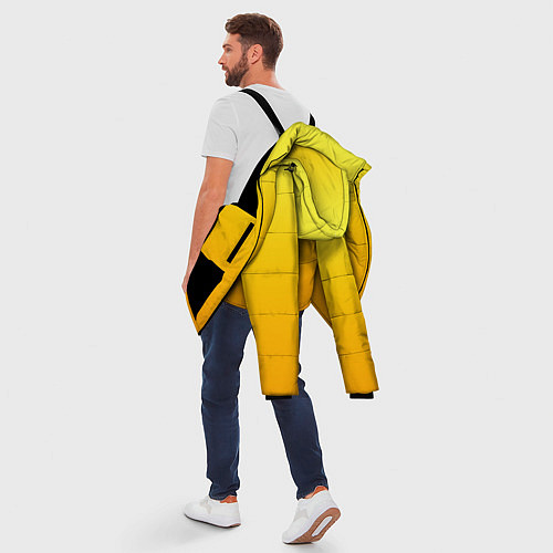 Мужская зимняя куртка Градиент насыщенный жёлтый / 3D-Черный – фото 5