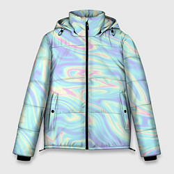 Куртка зимняя мужская Жидкая абстракция, цвет: 3D-черный