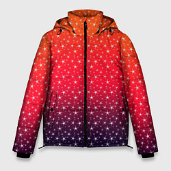 Мужская зимняя куртка Градиент оранжево-фиолетовый со звёздочками