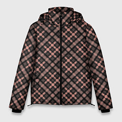 Куртка зимняя мужская Крупная клетка тёмно-персиковый, цвет: 3D-светло-серый