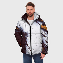 Куртка зимняя мужская Брызги и мазки красками, цвет: 3D-черный — фото 2