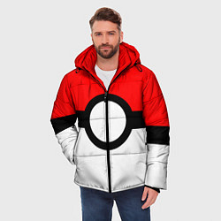 Куртка зимняя мужская Pokeball texture, цвет: 3D-светло-серый — фото 2