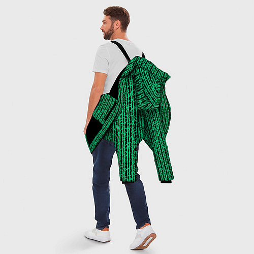 Мужская зимняя куртка Полосатый чёрно-зелёный / 3D-Черный – фото 5