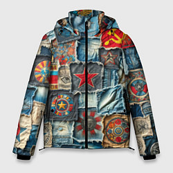 Куртка зимняя мужская Ретро пэчворк СССР, цвет: 3D-черный