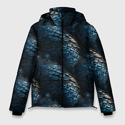 Куртка зимняя мужская Синяя стальная броня, цвет: 3D-черный