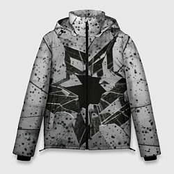Куртка зимняя мужская Грязное разбитое стекло в пятнах, цвет: 3D-светло-серый