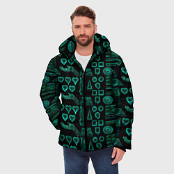 Куртка зимняя мужская Геометрия неоновая, цвет: 3D-светло-серый — фото 2