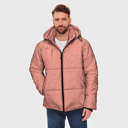 Куртка зимняя мужская Однотонный персиковый текстура, цвет: 3D-светло-серый — фото 2