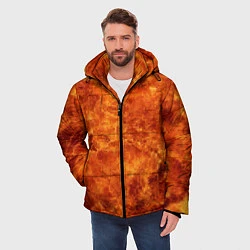 Куртка зимняя мужская Пламя 8бит текстура, цвет: 3D-светло-серый — фото 2