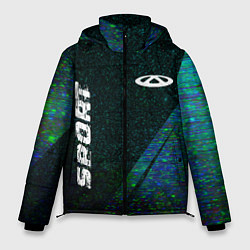 Куртка зимняя мужская Chery sport glitch blue, цвет: 3D-черный