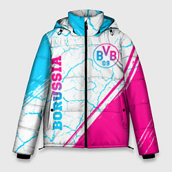 Куртка зимняя мужская Borussia neon gradient style вертикально, цвет: 3D-черный