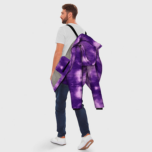 Мужская зимняя куртка Фиолетовый тайдай / 3D-Светло-серый – фото 5