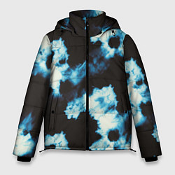Куртка зимняя мужская Чёрно синий тай дай, цвет: 3D-черный