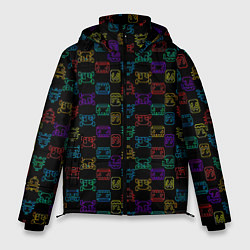Куртка зимняя мужская Интерфейс аркадной игры, цвет: 3D-черный