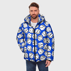 Куртка зимняя мужская Игральные кубики узор, цвет: 3D-светло-серый — фото 2