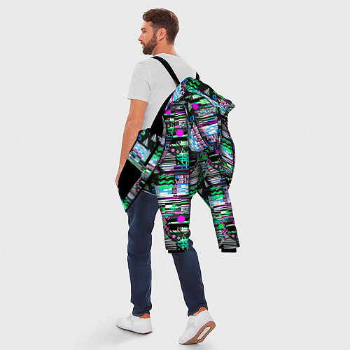 Мужская зимняя куртка Abstract color pattern / 3D-Черный – фото 5