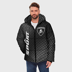 Куртка зимняя мужская Lamborghini sport carbon, цвет: 3D-черный — фото 2