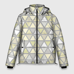 Куртка зимняя мужская Паттерн геометрия светлый жёлто-серый, цвет: 3D-светло-серый