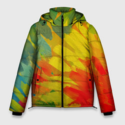 Куртка зимняя мужская Абстракция цветение акрил, цвет: 3D-светло-серый