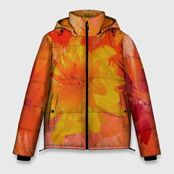 Куртка зимняя мужская Абстракция цветы мастихин, цвет: 3D-светло-серый