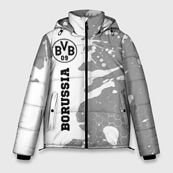 Куртка зимняя мужская Borussia sport на светлом фоне по-вертикали, цвет: 3D-черный