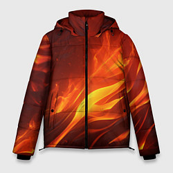 Куртка зимняя мужская Яркие языки пламени, цвет: 3D-черный