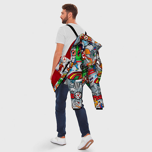 Мужская зимняя куртка Football is my life pattern / 3D-Красный – фото 5