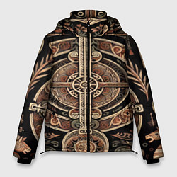 Куртка зимняя мужская Символика славянской мифологии, цвет: 3D-черный